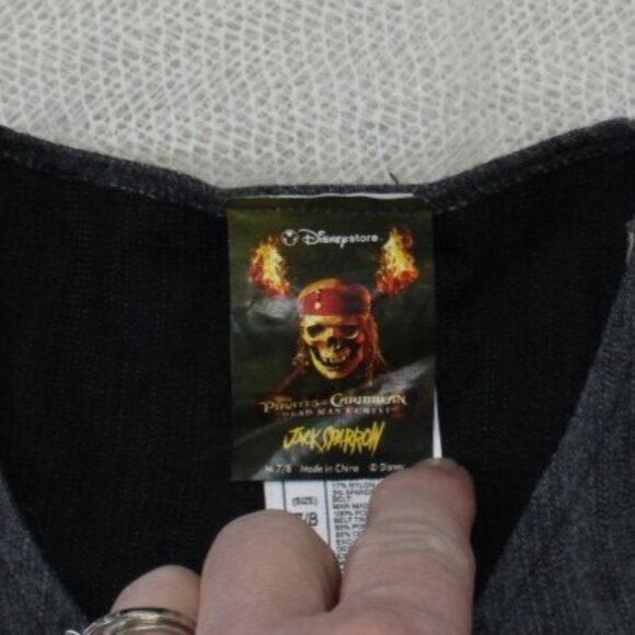 Disney Store Pirates Of The Caribbean Jack Sparrow Costume Vest With Shirt & Bel - Picture 2 of 9